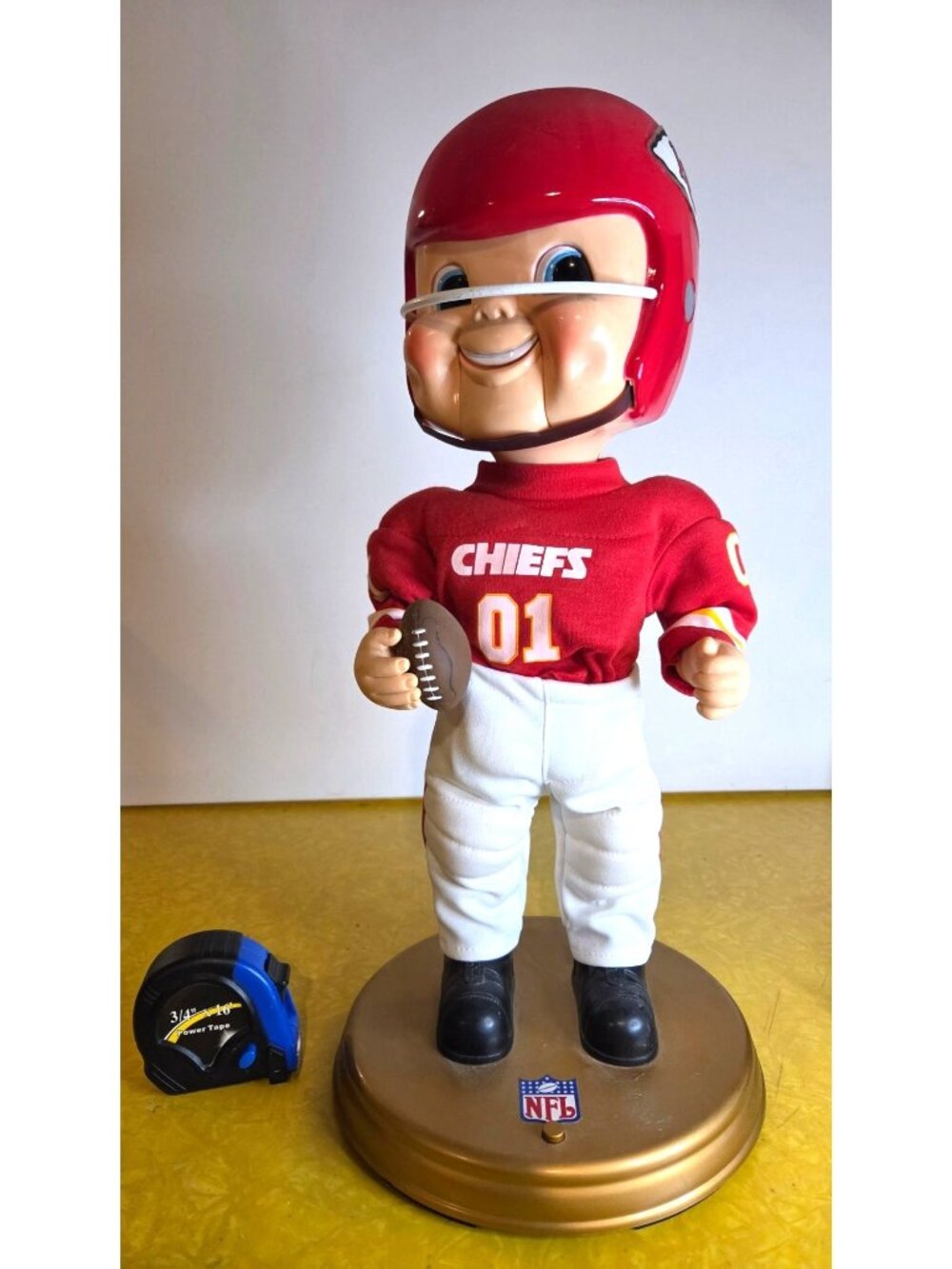 Large Rare 1991 Kansas City Chiefs Rockin Randall Animated Singing Bobblehead Do